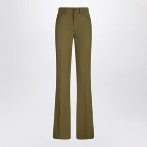 The Attico Women's Military Green Wool Gabardine Trousers